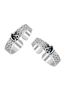 LeCalla Set Of 2 925 Sterling Silver Silver-Toned Adjustable Toe Rings