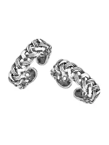 LeCalla Set Of 2 925 Sterling Silver Silver-Toned Adjustable Toe Rings