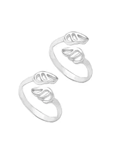 LeCalla Set Of 2 925 Sterling Silver Cutwork Toe Rings