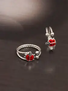 LeCalla Set Of 2 925 Sterling Silver Silver-Toned Adjustable Toe Rings