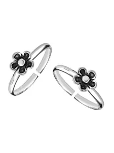 LeCalla Set Of 2 925 Sterling Silver Silver-Toned Adjustable Toe Rings