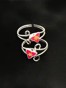 LeCalla Set Of 2 925 Sterling Silver Silver-Toned Adjustable Toe Rings