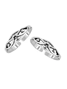 LeCalla Set Of 2 925 Sterling Silver Cutwork Toe Rings