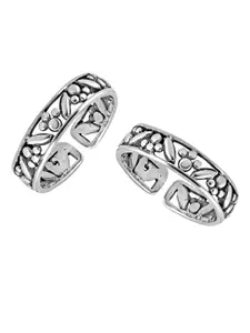 LeCalla 925 Sterling Silver Cutwork Antique Toe Rings