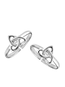 LeCalla 2Pc 925 Sterling Silver Triangle Shape Fancy Toe Rings