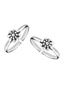 LeCalla Set Of 2 925 Sterling Silver Antique Toe Rings