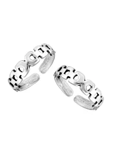 LeCalla Set of 2 925 Sterling Silver Silver-Toned Adjustable Toe Rings