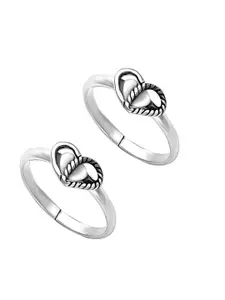 LeCalla 925 Sterling Silver Heart Design Toe Rings