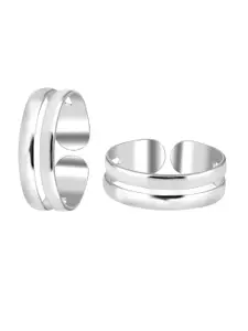 LeCalla 925 Sterling Silver Double Lining Classic Toe Ring
