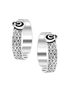 LeCalla 925 Sterling Silver Antique Twisted Heart Toe Rings