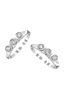 LeCalla Set of 2 925 Sterling Silver Antique Oxidized Toe Ring