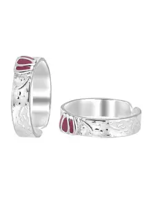 LeCalla 2pc 925 Sterling Silver Classic Lotus Toe Rings
