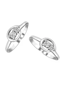 LeCalla 925 Sterling Silver Stone Studded Toe Ring