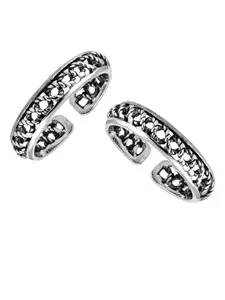 LeCalla Women Set Of 2 925 Sterling Silver Antique Toe Rings