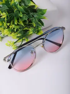 MARC LOUIS Women Pink Lens & Silver-Toned Aviator with UV Protected Lens  11026