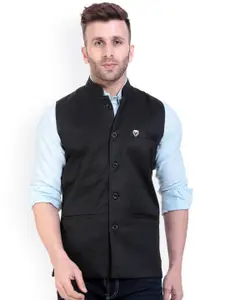 Vandnam Fabrics Men Black brown Longline Tailored Jacket