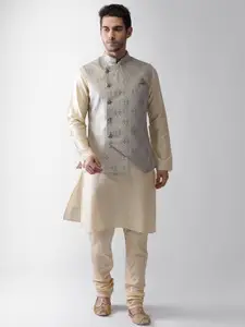 KISAH Men Grey Kurta with Pyjamas