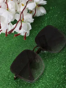 MARC LOUIS Women Brown Lens & Brown Square Sunglasses with UV Protected Lens