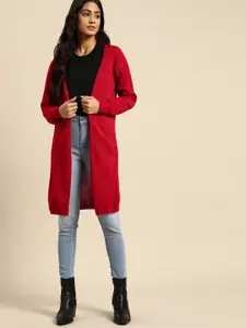all about you Women Red Solid Shrug