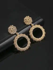 Yellow Chimes Women Gold Contemporary Drop Earrings