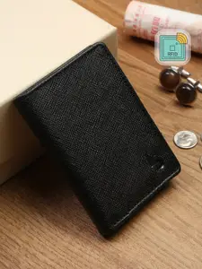 LOUIS STITCH Men Saffiano Leather Black Bifold Wallet | RFID Blocking Slim Purse Wallet