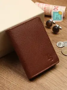 LOUIS STITCH Men Tan Textured Leather Two Fold Wallet