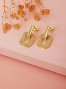 Carlton London Gold-Toned Square Drop Earrings