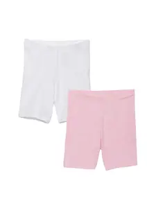 Charm n Cherish 2 Girls Pink Skinny Fit Training or Gym Shorts