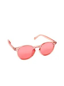 Aeropostale Women Pink Lens & Pink Oval Sunglasses with Polarised and UV Protected Lens