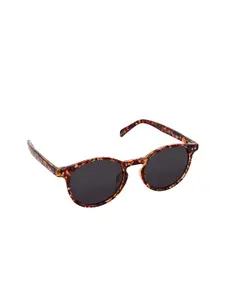 Aeropostale Women Black Lens & Brown Oval Sunglasses with Polarised and UV Protected Lens