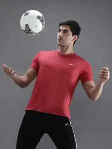 Crocodile Men Red V-Neck Cotton T-shirt