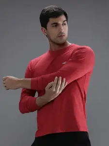 Crocodile Men Red Solid Cotton T-shirt