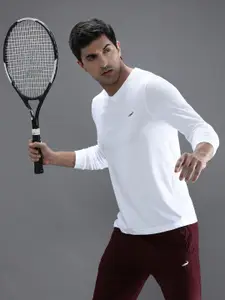 Crocodile Men White V-Neck T-shirt