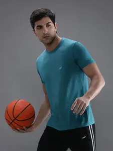 Crocodile Men Green Solid Cotton T-shirt