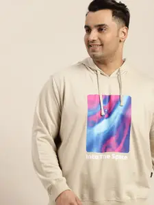 Sztori Men Plus Size Printed Hooded Sweatshirt