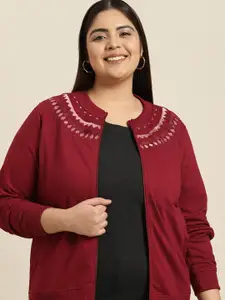 Sztori Women Plus Size Embroidered Sweatshirt