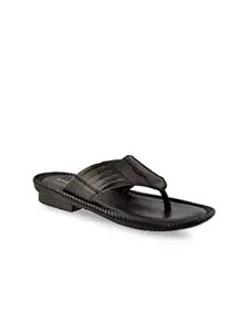 Buckaroo Men Black & Brown Soleveda Leather Comfort Sandals