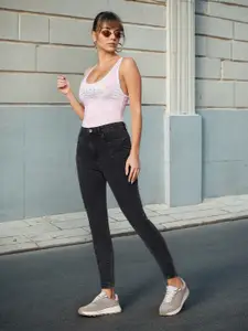 Flying Machine Women Grey Veronica Skinny Fit High-Rise Stretchable Jeans