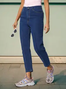 Flying Machine Women Blue High-Rise Stretchable Casual Straight Fit Jeans