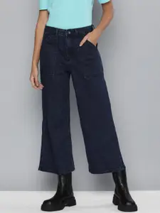 Flying Machine Women Blue Wide Leg Mid-Rise Stretchable Jeans