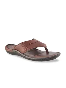 Buckaroo Men Brown & Black Soleveda Leather Comfort Sandals