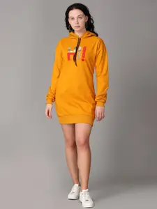 Oh So Fly Mustard Yellow & Red Applique T-shirt Dress
