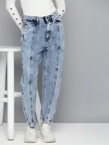 Flying Machine Women Pure Cotton High Rise Light Fade Straight Fit Jeans