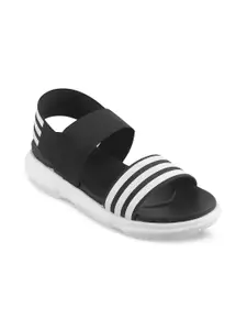 Catwalk Black & White Striped Flatform Sandals