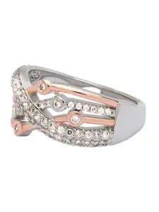 ANAYRA Women 925 Sterling Silver Embellished Finger Ring