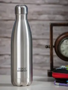Roxx Silver-Toned Solid Stainless Steel Water Bottle 500 ML