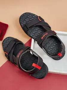 Duke Men Black & Red Solid Sports Sandal