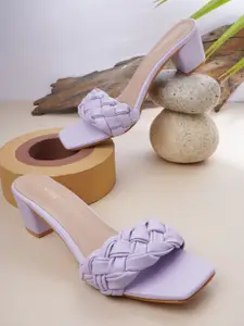 SCENTRA Lavender Textured Block Sandals