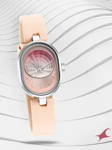 Fastrack Women Brass Mother of Pearl Dial & Leather Straps Analogue Watch 6258SL02