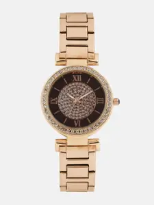 DressBerry Women Burgundy Embellished Analogue Watch DB17-8A-